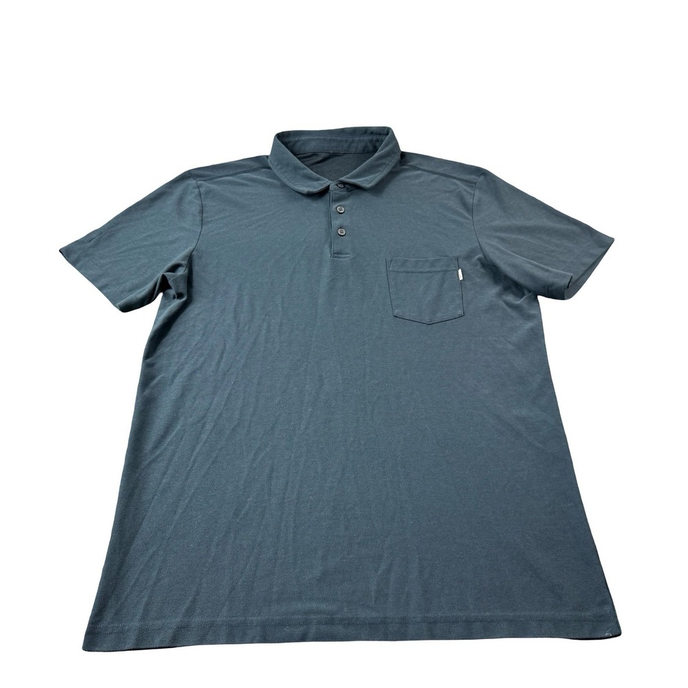 Vuori Navy Blue Ace Performance Mens Pocket Polo Shirt Size Large - Picture 2 of 4